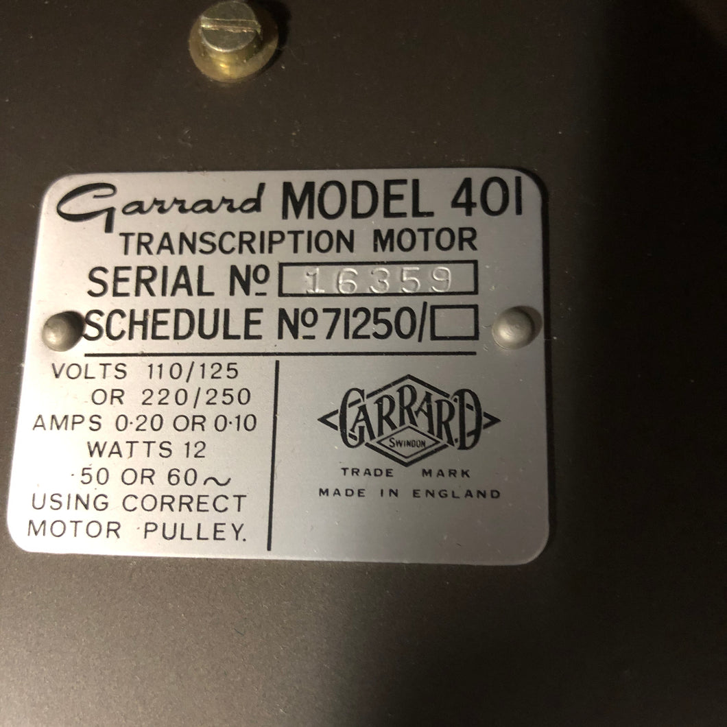 GARRARD 401 serial# 16359