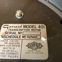 Load image into Gallery viewer, GARRARD 401 serial# 33880
