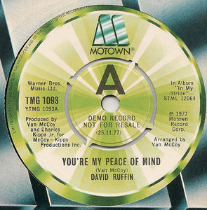 David Ruffin ‎– You're My Peace Of Mind - Promo