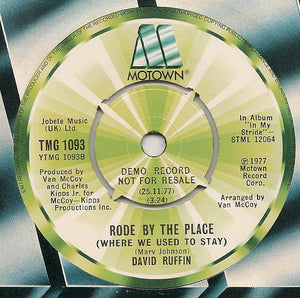 David Ruffin ‎– You're My Peace Of Mind - Promo